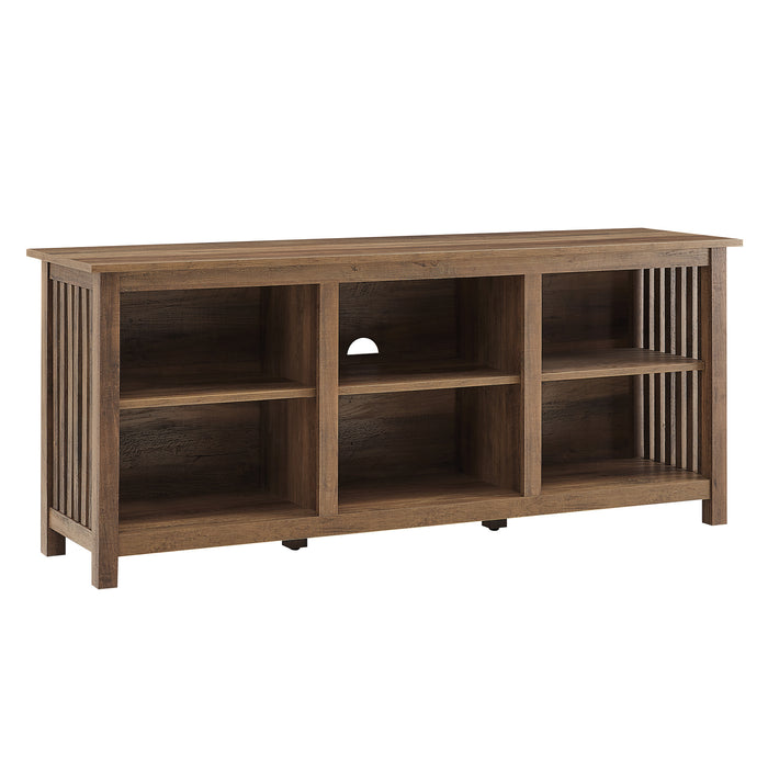 Modern Open Storage TV Stand for TVs up to 65” – Rustic Oak