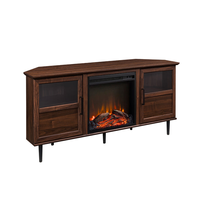 Angled-Side Fireplace Corner TV Stand by Walker Edison