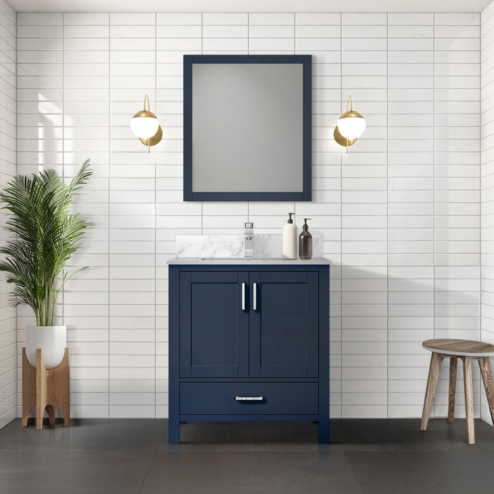 Navy Blue Bath Vanity 30 in. W x 22 in. D, and 28 in. Mirror