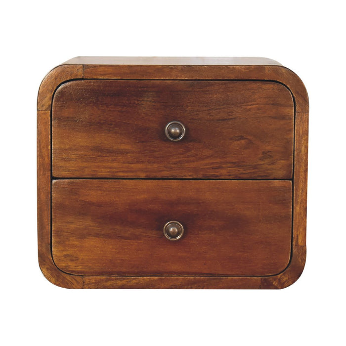 Solid Wood Floating Mini Chestnut nightstand