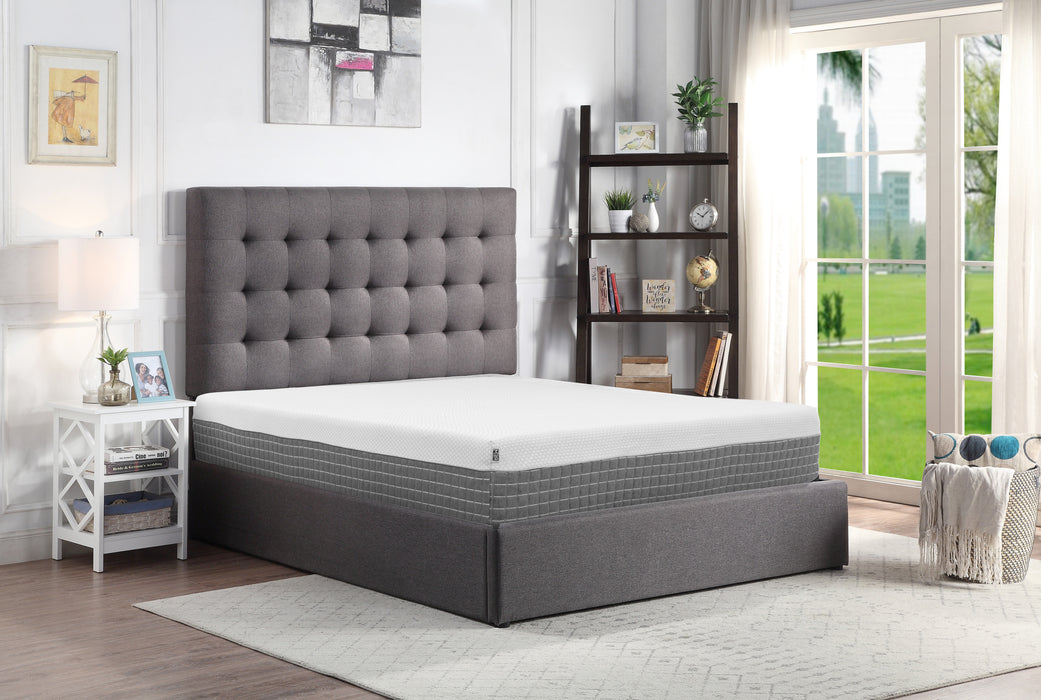 ReCharge 5-Layer, 12 inch Hybrid Memory Foam and Coil Mattress, Queen Size, White and Grey Knit Cover