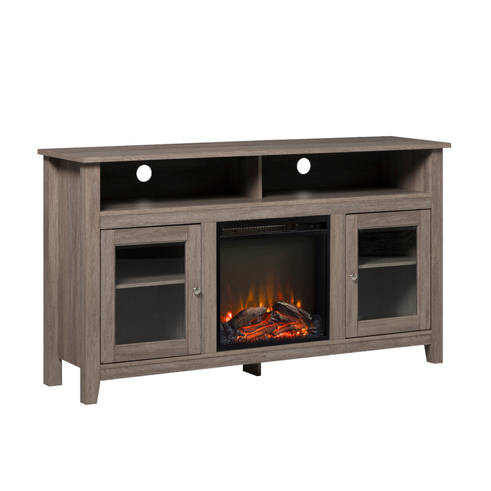 Vibrance Glass-Door Fireplace Tall TV Stand for TVs up to 65' by Walker Edison