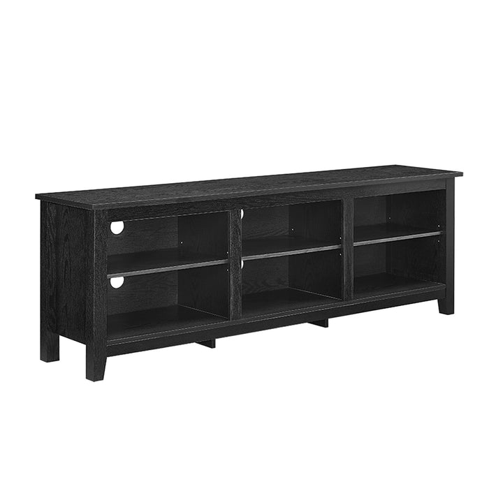 Modern Transitional 3-Shelf Open Storage 70' TV Stand for 80' TVs - Black
