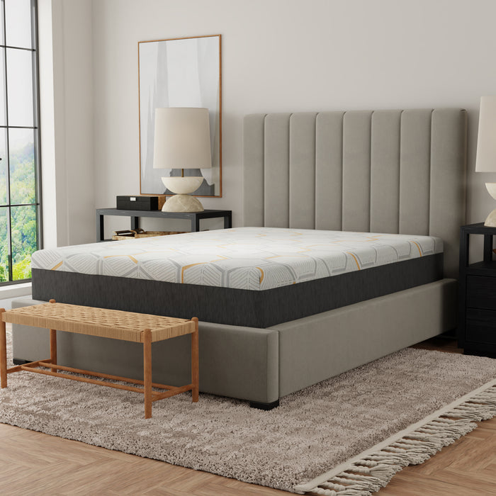 12' Copper Gel Cooling Memory Foam Mattress with Edge Support and Air Grid Base Twin Long