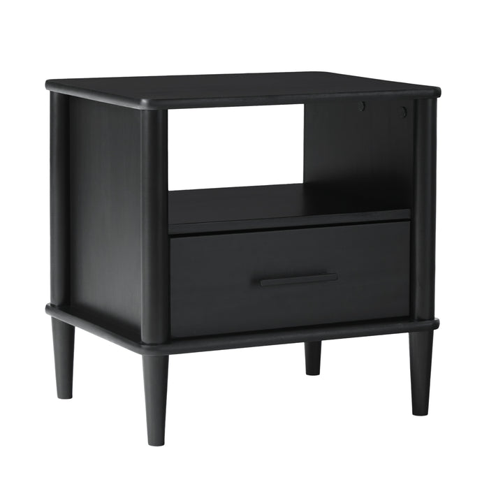 Solid Wood Spindle Nightstand with Drawer and Open Cubby by Walker Edison