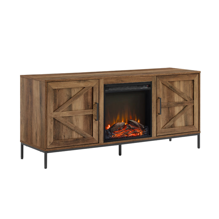 Barn Door Fireplace TV Stand for TVs up to 65” by Walker Edison