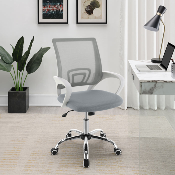 Anaheim Grey Upholstered Adjustable Home Office Desk Chair