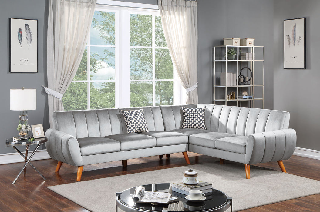 SECTIONAL - 2PC in Black Faux Leather