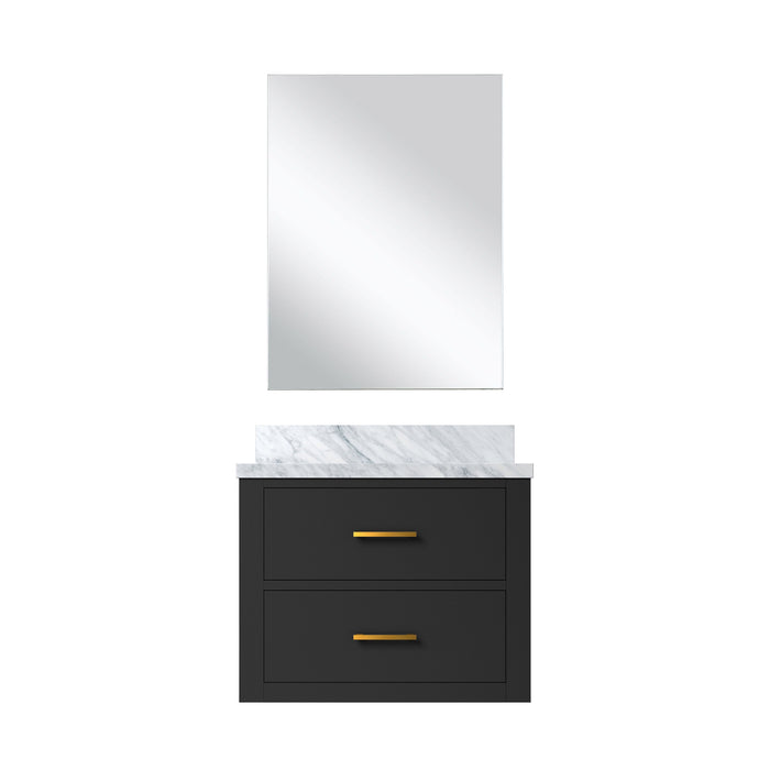 Black Single Bath Vanity 24 in. W x 18 in. D, Acrylic Countertop and 18 in. Mirror