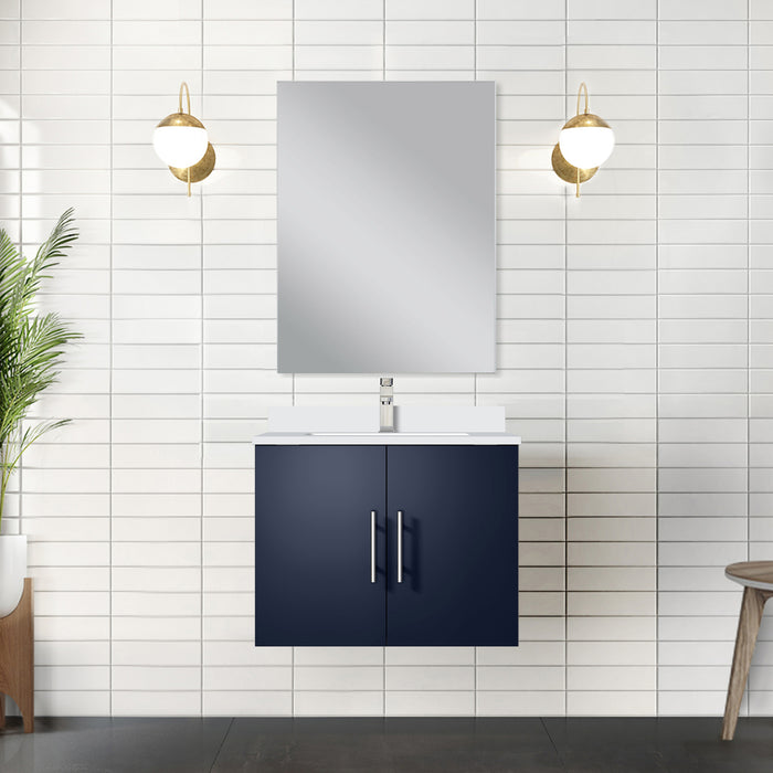 Navy Blue Single Bath Vanity 24 in. W x 22 in. D, and 18 in. Mirror