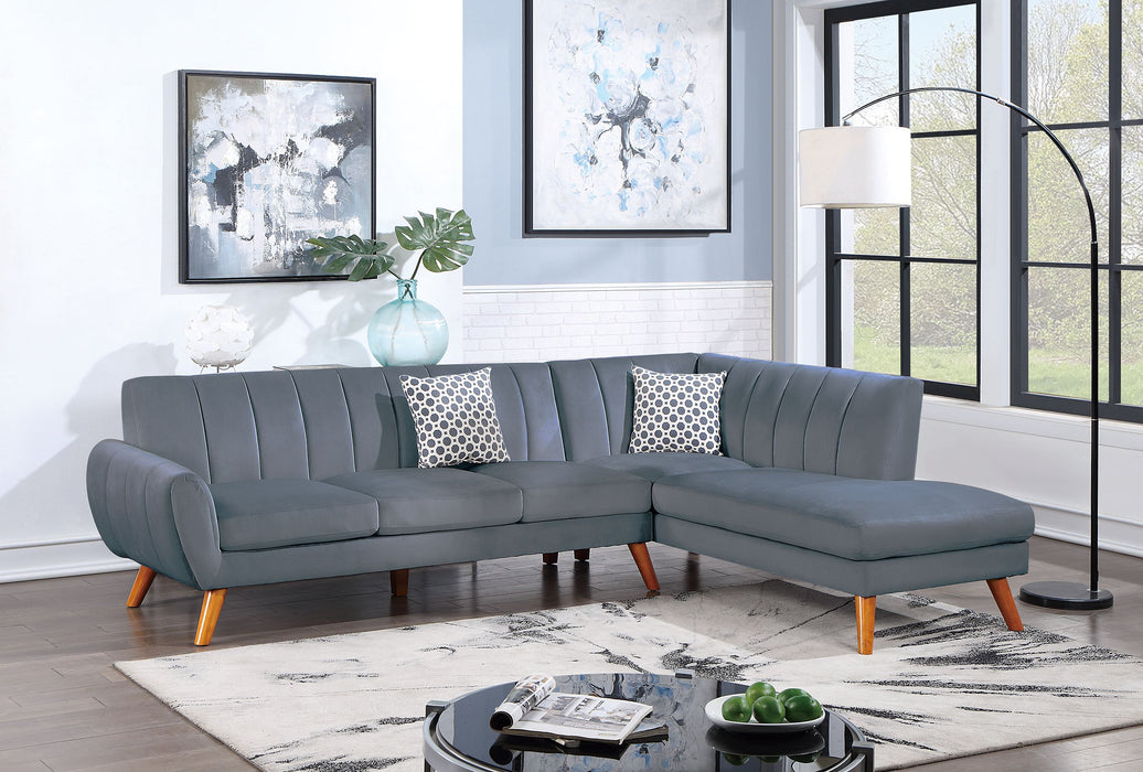SECTIONAL - 2PC in Black Faux Leather