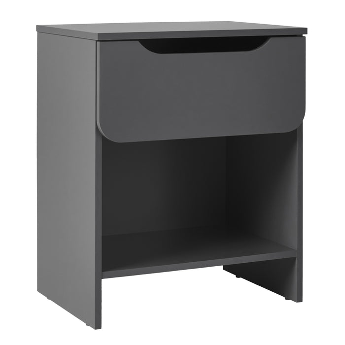 Wood Nightstand with Open Cubby and Finger-pull Drawer by Walker Edison