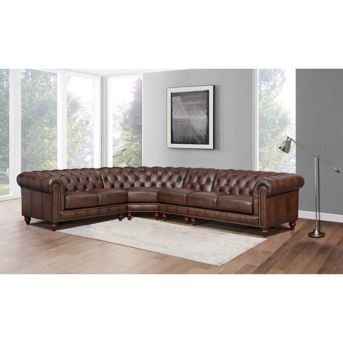 Alton Bay Leather L-Shaped Convertible Sectional