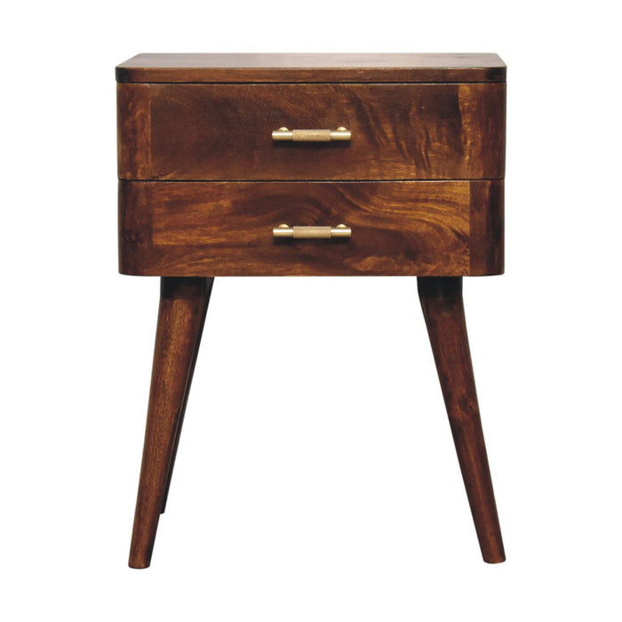 Solid Wood Chestnut T-Bar Nordic Nightstand