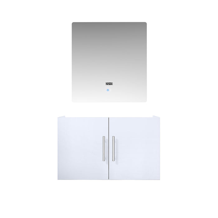 Glossy White Bath Vanity 30 in. W x 22 in. D, and 30 in. LED Mirror