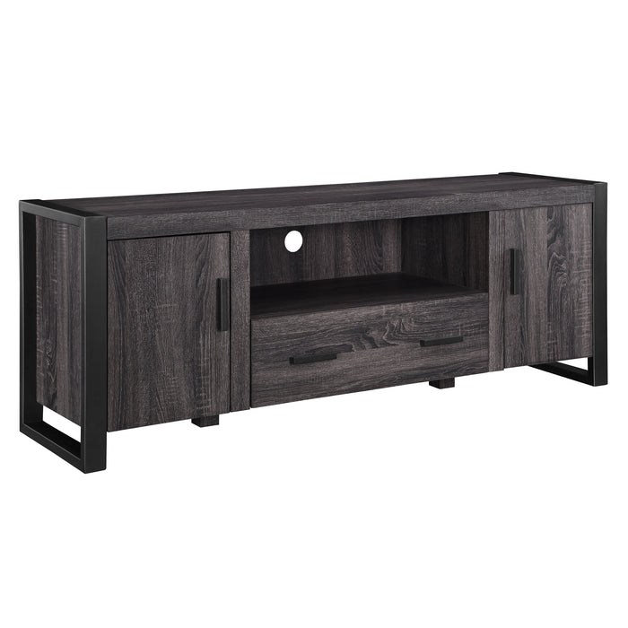 Modern 2-Door Box-Leg 60 TV Stand for 65 TVs with 1 Drawer - Charcoal