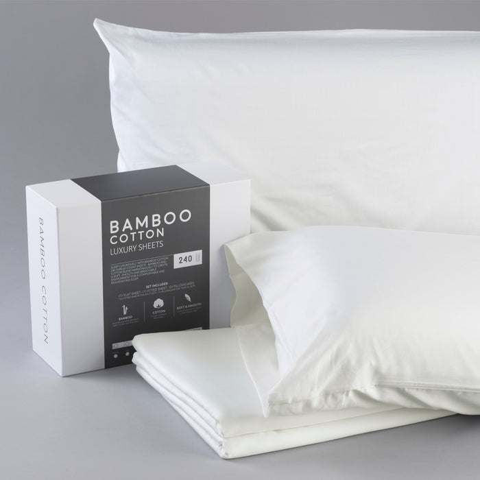 Bamboo Cotton Sheets Soft and Smooth with Viscose from Bamboo Ivory Cal King Split Head