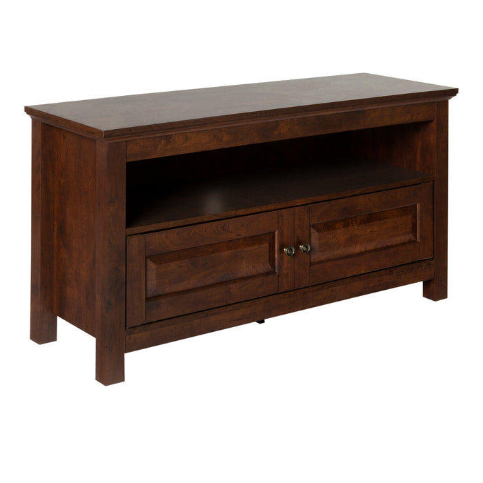 Transitional 2-Door 44 TV Stand for 50 TVs with Cubby - Brown