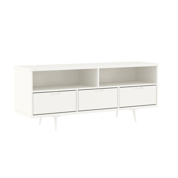 Dazzle Solid Wood 3-Drawer 58' TV Stand for 65' TVs with 2 Open Cubbies by Walker Edison