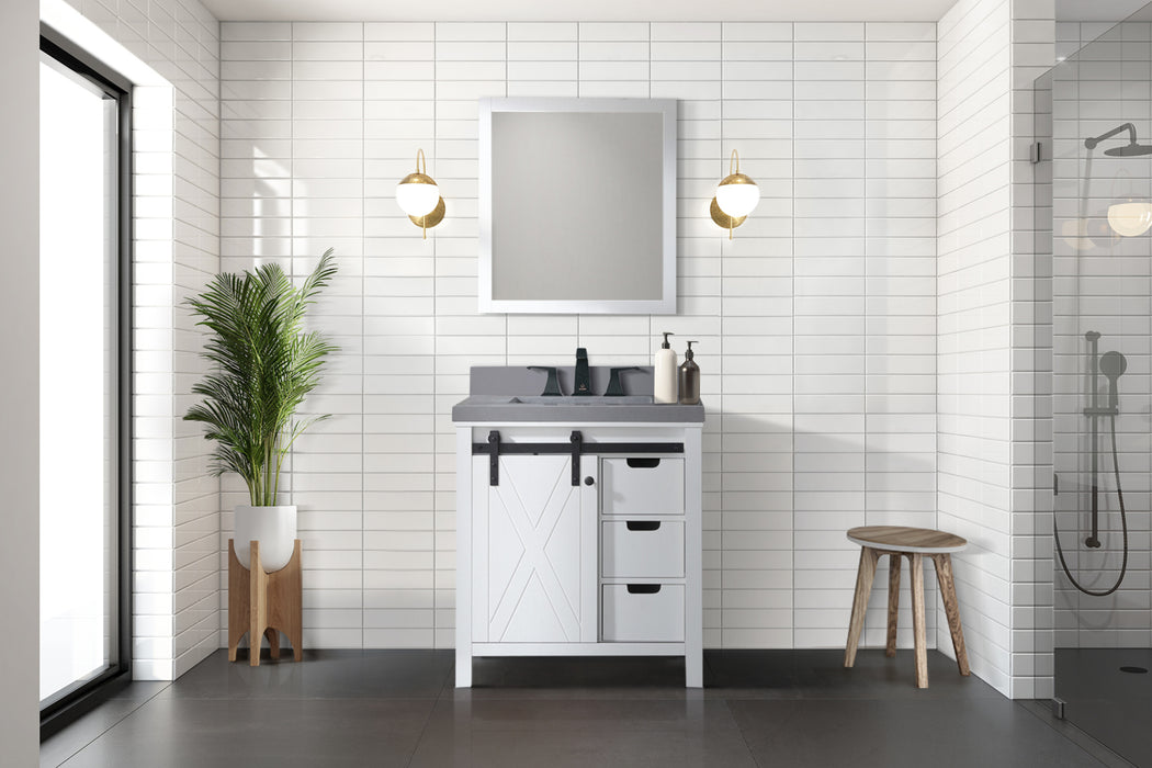 White Bath Vanity 30 in. W x 22 in. D, with 28 in. Mirror
