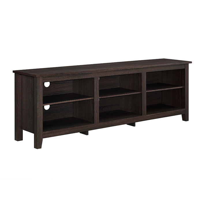 Modern Transitional 3-Shelf Open Storage 70' TV Stand for 80' TVs - Espresso