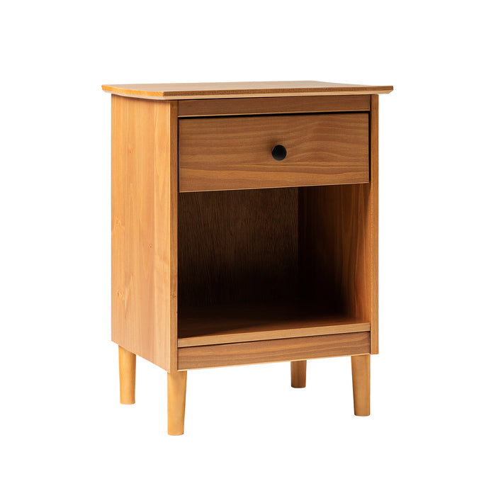 1-Drawer Solid Wood Nightstand with Cubby by Walker Edison