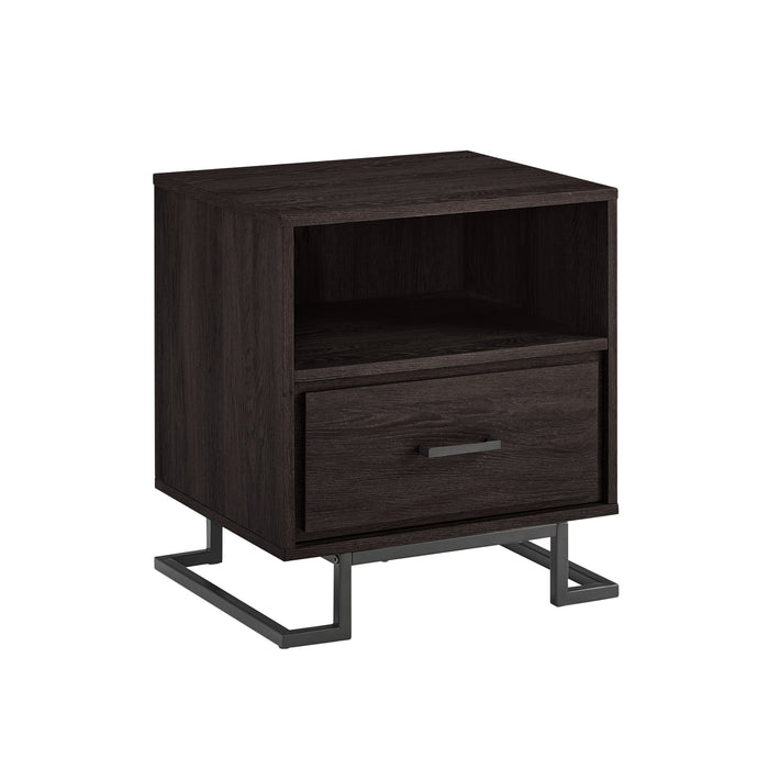 Metal and Wood 1-Drawer Nightstand by Walker Edison