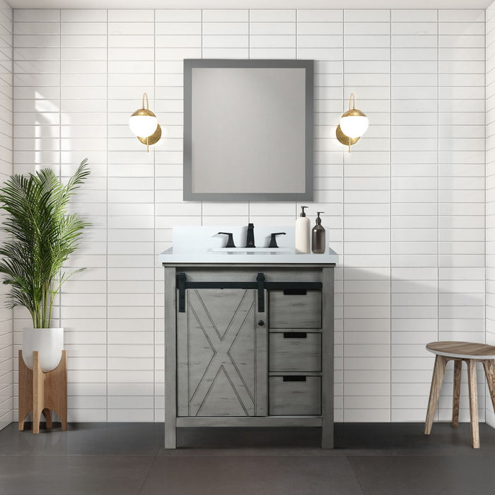 Ash Grey Bath Vanity 30 in. W x 22 in. D, and 28 in. Mirror