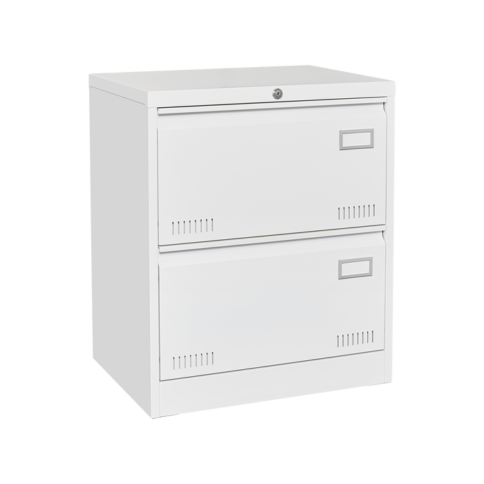 White Metal Lateral File Cabinet with Lock, 3 Drawers for Office/Home, Anti-Tip Design
