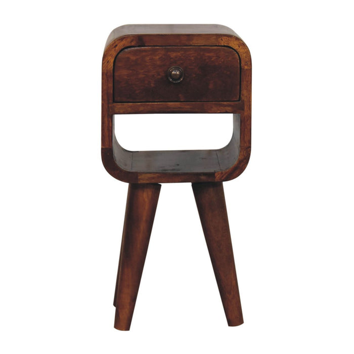 Solid Wood Extra Mini Chestnut Curve Lower Nightstand