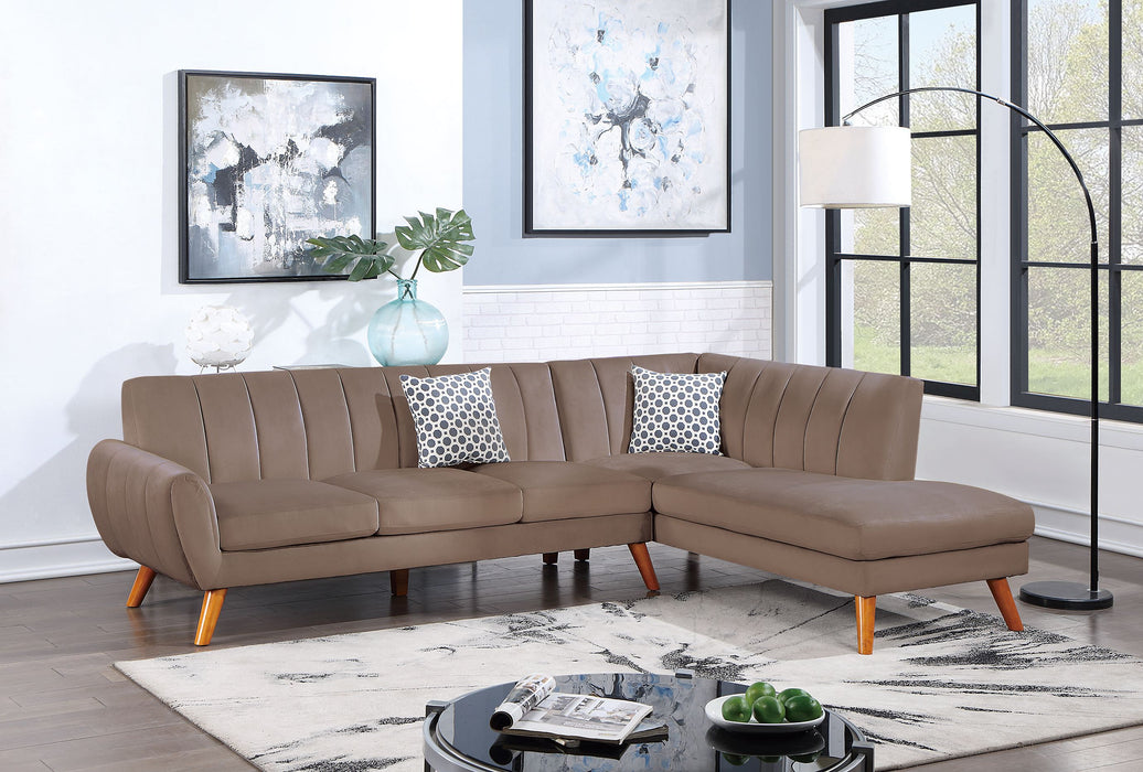 SECTIONAL - 2PC in Black Faux Leather