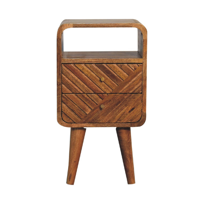 Solid Wood Mini Lille Curved Nightstand