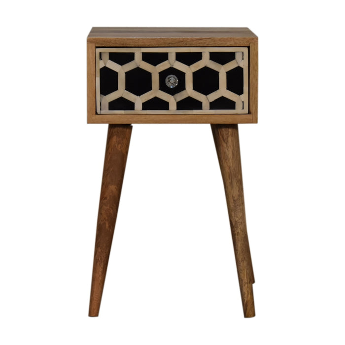 Solid Wood Mini Bone Inlay Bedside