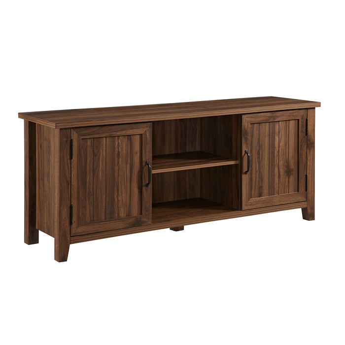 Classic Grooved-Door TV Stand for TVs up to 65' - Dark Walnut