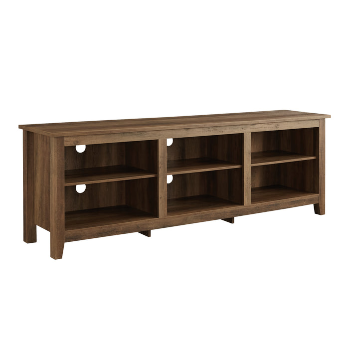 Modern Transitional 3-Shelf Open Storage 70' TV Stand for 80' TVs - Rustic Oak
