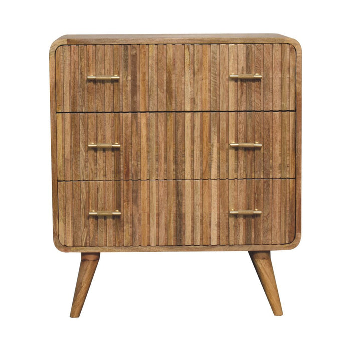 Solid Wood T-bar Ridged Chest