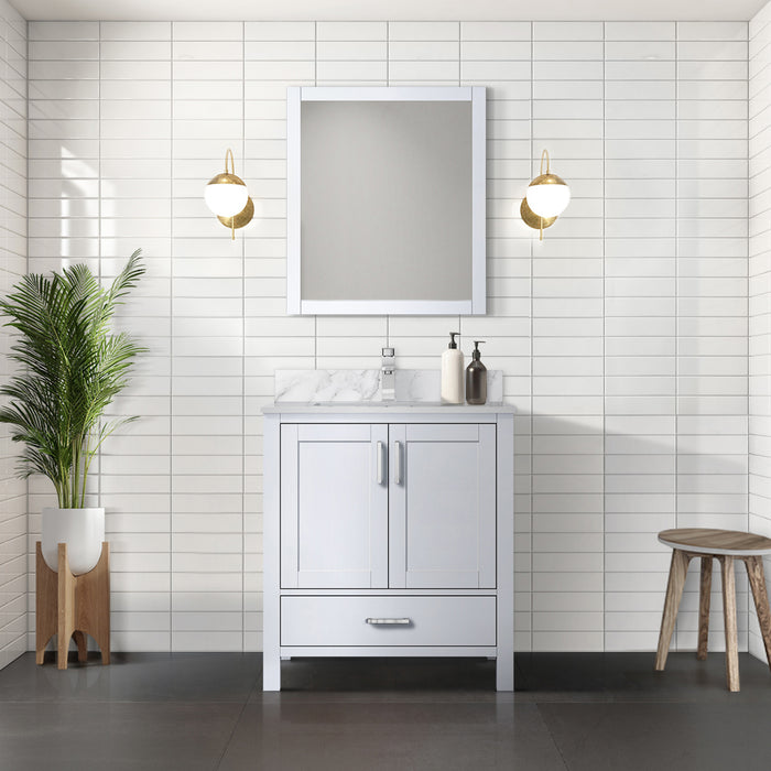 White Bath Vanity 30 in. W x 22 in. D, with 28 in. Mirror