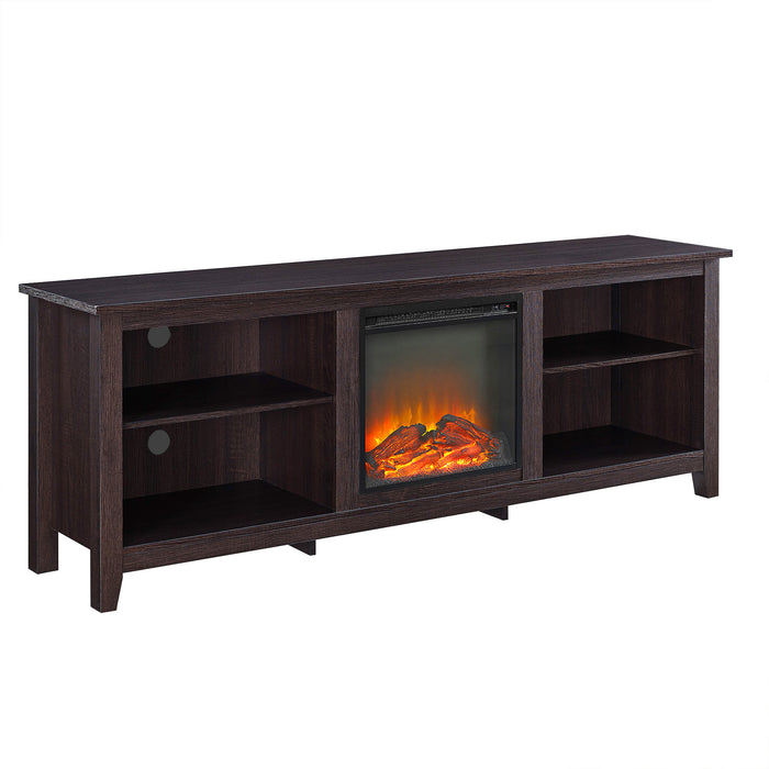 70' Fireplace TV Stand with Shelves for TVs Up To 80 Inches by Walker Edison