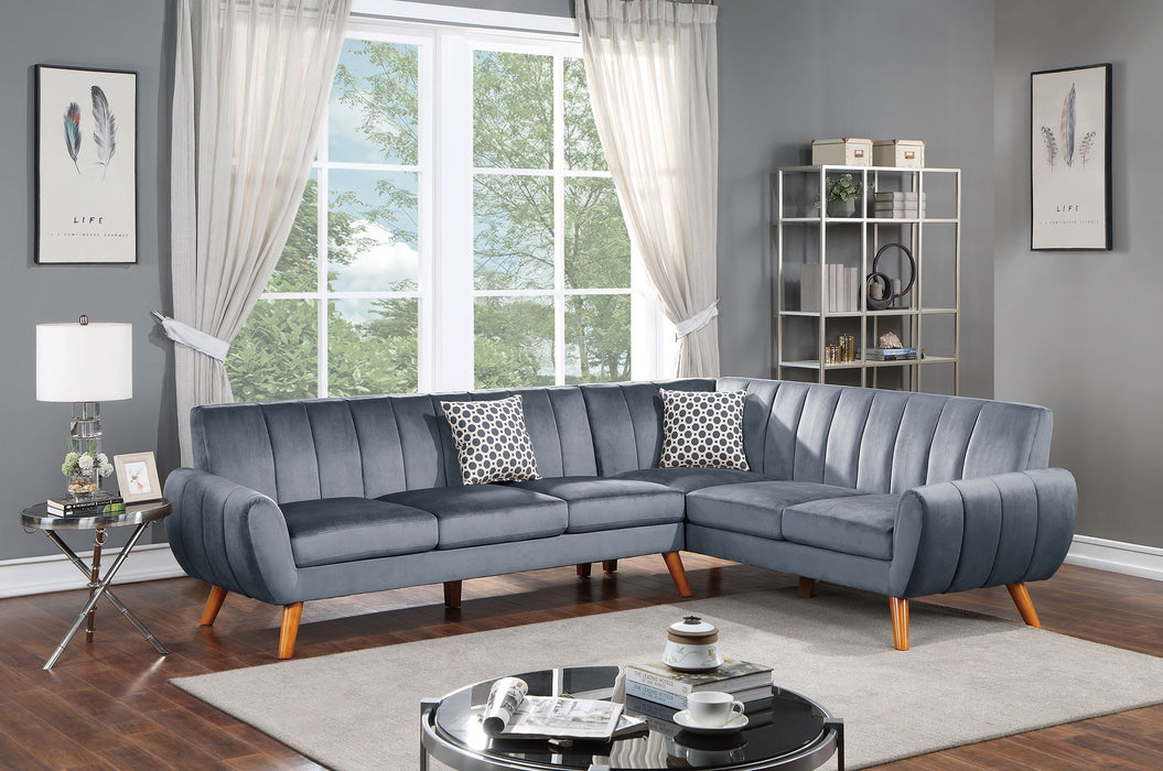 SECTIONAL - 2PC in Black Faux Leather