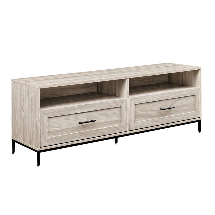 Contemporary Minimalist 2-Drawer Low TV Stand for TVs up to 65' - Birch