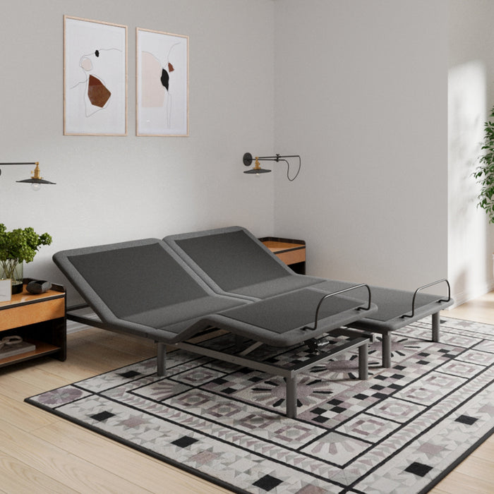 King Size Flex Top Quick Assembly Adjustable Bed Frame with Voice Activated Controls